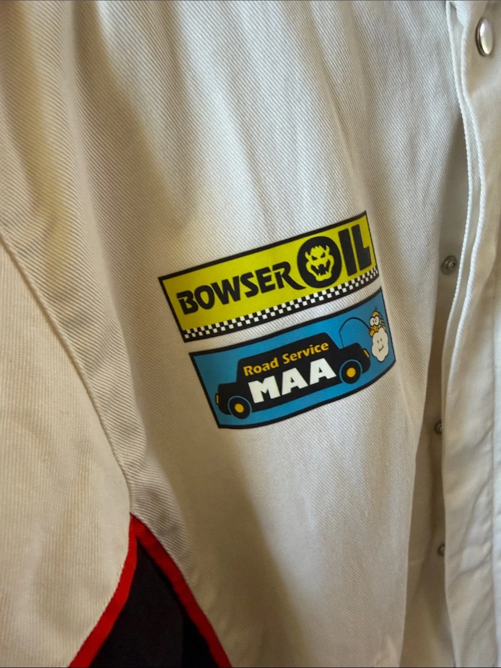 Mario Kart White & Black Racing Bomber Jacket